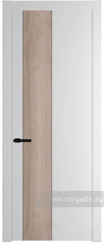 Глухая дверь ProfilDoors 19PW вставка Дуб Сонома с молдингом Черный матовый (Крем Вайт (RAL 120-02))