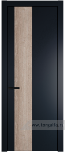 Глухая дверь ProfilDoors 19PW вставка Дуб Сонома с молдингом Черный матовый (Нэви Блу (RAL 7016))