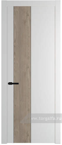 Глухая дверь ProfilDoors 19PW вставка Каштан темный с молдингом Черный матовый (Крем Вайт (RAL 120-02))