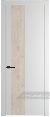 Глухая дверь ProfilDoors 19PW вставка Каштан светлый с молдингом Черный матовый (Крем Вайт (RAL 120-02))