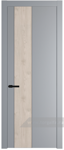 Глухая дверь ProfilDoors 19PW вставка Каштан светлый с молдингом Черный матовый (Смоки (RAL 870-02))