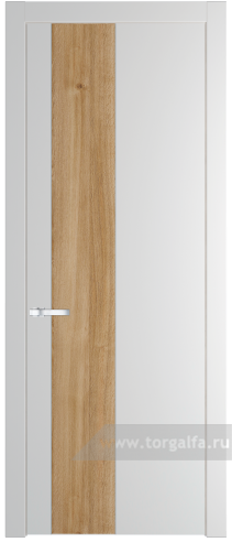 Глухая дверь ProfilDoors 19PW вставка Дуб Карамель с молдингом Серебро (Крем Вайт (RAL 120-02))