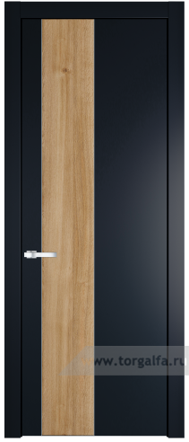 Глухая дверь ProfilDoors 19PW вставка Дуб Карамель с молдингом Серебро (Нэви Блу (RAL 7016))