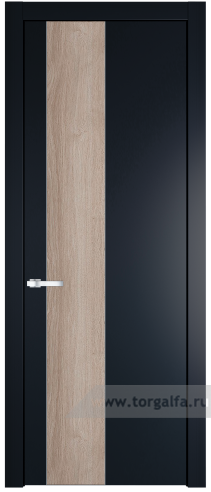 Глухая дверь ProfilDoors 19PW вставка Дуб Сонома с молдингом Серебро (Нэви Блу (RAL 7016))