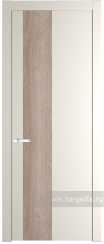 Глухая дверь ProfilDoors 19PW вставка Дуб Сонома с молдингом Серебро (Перламутр белый)
