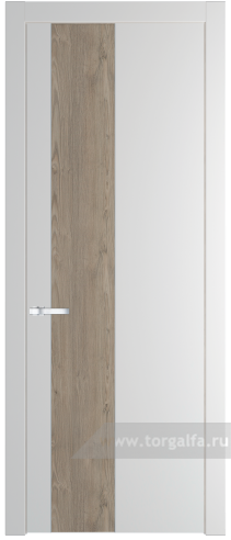 Глухая дверь ProfilDoors 19PW вставка Каштан темный с молдингом Серебро (Крем Вайт (RAL 120-02))