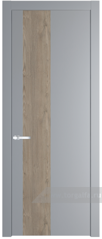 Глухая дверь ProfilDoors 19PW вставка Каштан темный с молдингом Серебро (Смоки (RAL 870-02))
