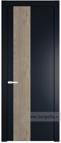 Глухая дверь ProfilDoors 19PW вставка Каштан темный с молдингом Серебро (Нэви Блу (RAL 7016))