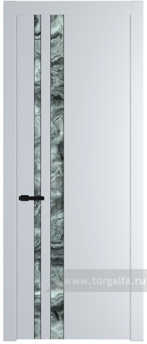 Дверь со стеклом ProfilDoors 20PW Атриум серебро с молдингом Черный матовый (Вайт (RAL 110 96 02))