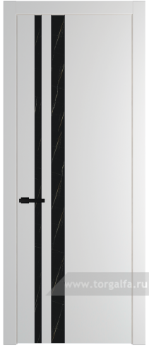 Дверь со стеклом ProfilDoors 20PW Неро мрамор с молдингом Черный матовый (Крем Вайт (RAL 120-02))