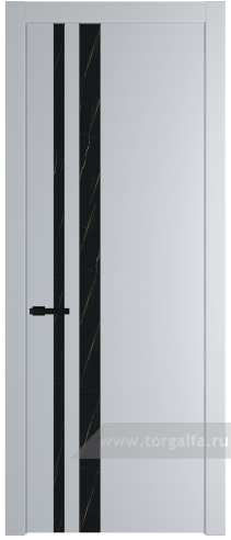 Дверь со стеклом ProfilDoors 20PW Неро мрамор с молдингом Черный матовый (Лайт Грей (RAL 870-01))