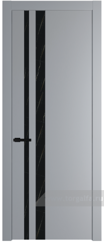 Дверь со стеклом ProfilDoors 20PW Неро мрамор с молдингом Черный матовый (Смоки (RAL 870-02))