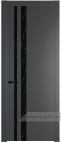 Дверь со стеклом ProfilDoors 20PW Неро мрамор с молдингом Черный матовый (Графит (Pantone 425С))