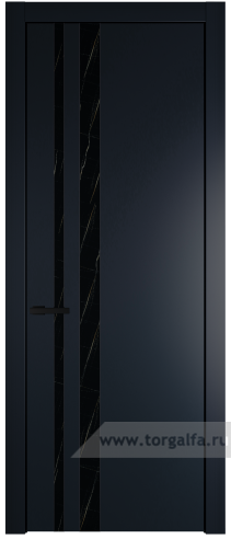 Дверь со стеклом ProfilDoors 20PW Неро мрамор с молдингом Черный матовый (Нэви Блу (RAL 7016))