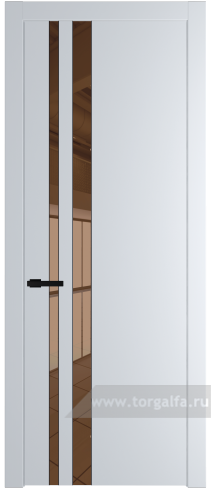 Дверь со стеклом ProfilDoors 20PW Зеркало Bronza с молдингом Черный матовый (Вайт (RAL 110 96 02))