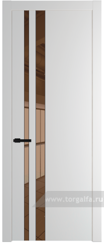 Дверь со стеклом ProfilDoors 20PW Зеркало Bronza с молдингом Черный матовый (Крем Вайт (RAL 120-02))