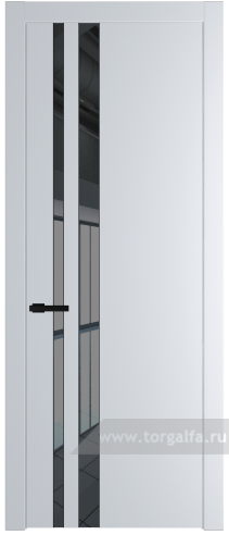 Дверь со стеклом ProfilDoors 20PW Зеркало Grey с молдингом Черный матовый (Вайт (RAL 110 96 02))