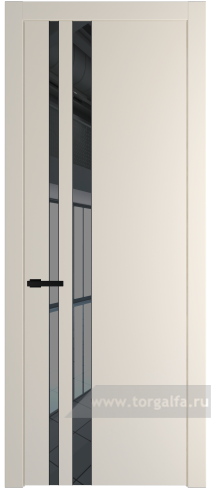 Дверь со стеклом ProfilDoors 20PW Зеркало Grey с молдингом Черный матовый (Кремовая Магнолия (RAL 120-04))