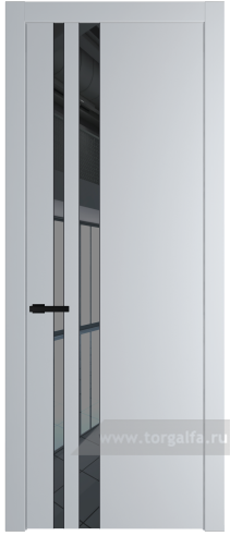 Дверь со стеклом ProfilDoors 20PW Зеркало Grey с молдингом Черный матовый (Лайт Грей (RAL 870-01))