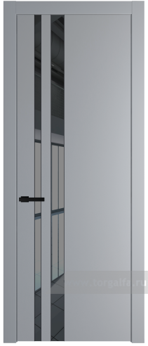 Дверь со стеклом ProfilDoors 20PW Зеркало Grey с молдингом Черный матовый (Смоки (RAL 870-02))