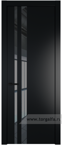 Дверь со стеклом ProfilDoors 20PW Зеркало Grey с молдингом Черный матовый (Блэк)