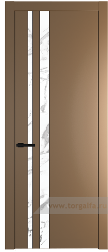 Дверь со стеклом ProfilDoors 20PW Нефи белый узор серебро с молдингом Черный матовый (Перламутр золото)