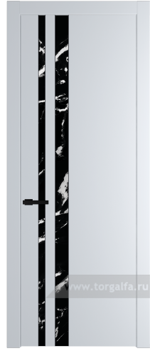 Дверь со стеклом ProfilDoors 20PW Нефи черный узор серебро с молдингом Черный матовый (Вайт (RAL 110 96 02))