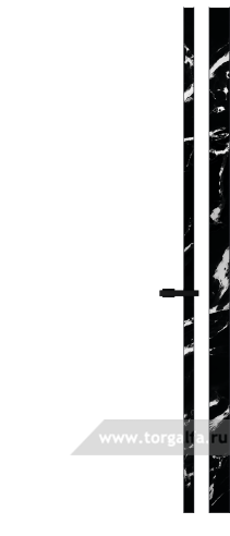 Дверь со стеклом ProfilDoors 20PW Нефи черный узор серебро с молдингом Черный матовый (Кремовая Магнолия (RAL 120-04))
