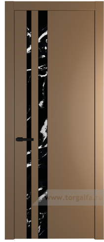 Дверь со стеклом ProfilDoors 20PW Нефи черный узор серебро с молдингом Черный матовый (Перламутр золото)
