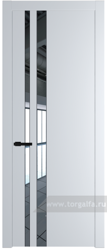 Дверь со стеклом ProfilDoors 20PW Зеркало с молдингом Черный матовый (Вайт (RAL 110 96 02))