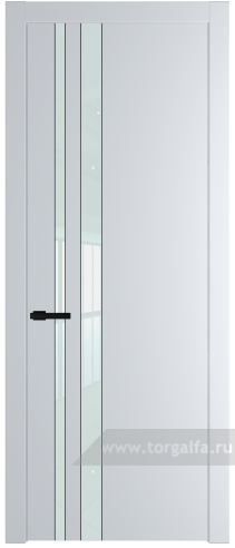 Дверь со стеклом ProfilDoors 20PW Lacobel Белый лак с молдингом Черный матовый (Вайт (RAL 110 96 02))