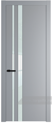 Дверь со стеклом ProfilDoors 20PW Lacobel Белый лак с молдингом Черный матовый (Смоки (RAL 870-02))