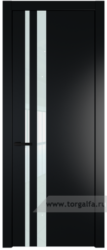 Дверь со стеклом ProfilDoors 20PW Lacobel Белый лак с молдингом Черный матовый (Блэк)