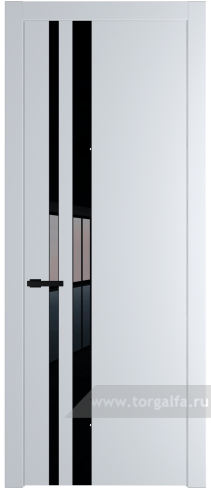 Дверь со стеклом ProfilDoors 20PW Lacobel Черный лак с молдингом Черный матовый (Вайт (RAL 110 96 02))