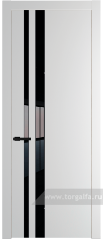 Дверь со стеклом ProfilDoors 20PW Lacobel Черный лак с молдингом Черный матовый (Крем Вайт (RAL 120-02))