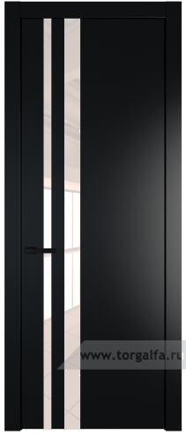 Дверь со стеклом ProfilDoors 20PW Lacobel Перламутровый лак с молдингом Черный матовый (Блэк)