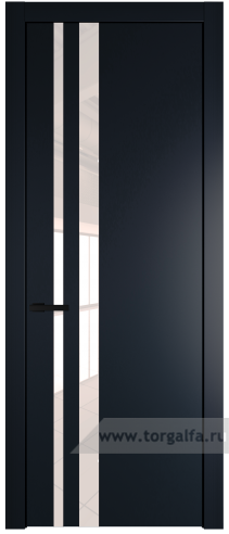 Дверь со стеклом ProfilDoors 20PW Lacobel Перламутровый лак с молдингом Черный матовый (Нэви Блу (RAL 7016))