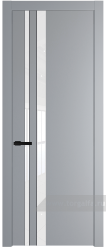 Дверь со стеклом ProfilDoors 20PW Лак классик с молдингом Черный матовый (Смоки (RAL 870-02))