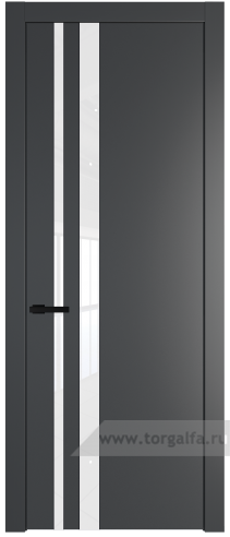 Дверь со стеклом ProfilDoors 20PW Лак классик с молдингом Черный матовый (Графит (Pantone 425С))