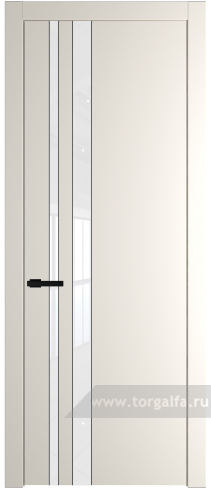 Дверь со стеклом ProfilDoors 20PW Лак классик с молдингом Черный матовый (Перламутр белый)
