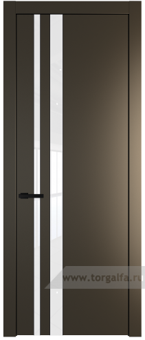 Дверь со стеклом ProfilDoors 20PW Лак классик с молдингом Черный матовый (Перламутр бронза)