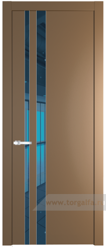 Дверь со стеклом ProfilDoors 20PW Зеркало Blue с молдингом Серебро (Перламутр золото)