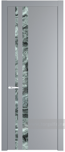 Дверь со стеклом ProfilDoors 20PW Атриум серебро с молдингом Серебро (Смоки (RAL 870-02))