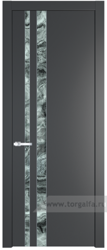 Дверь со стеклом ProfilDoors 20PW Атриум серебро с молдингом Серебро (Графит (Pantone 425С))