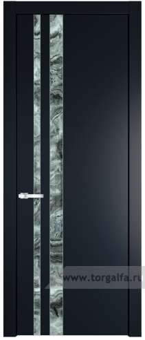 Дверь со стеклом ProfilDoors 20PW Атриум серебро с молдингом Серебро (Нэви Блу (RAL 7016))