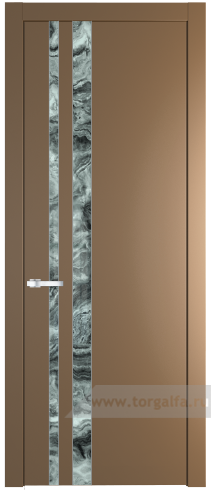 Дверь со стеклом ProfilDoors 20PW Атриум серебро с молдингом Серебро (Перламутр золото)