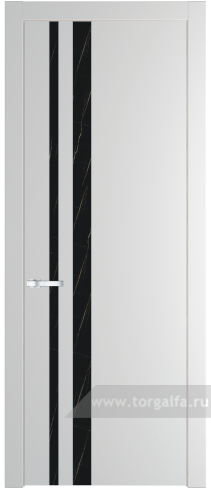 Дверь со стеклом ProfilDoors 20PW Неро мрамор с молдингом Серебро (Крем Вайт (RAL 120-02))