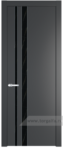 Дверь со стеклом ProfilDoors 20PW Неро мрамор с молдингом Серебро (Графит (Pantone 425С))