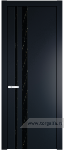 Дверь со стеклом ProfilDoors 20PW Неро мрамор с молдингом Серебро (Нэви Блу (RAL 7016))