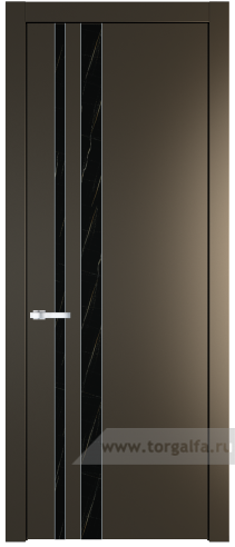 Дверь со стеклом ProfilDoors 20PW Неро мрамор с молдингом Серебро (Перламутр бронза)